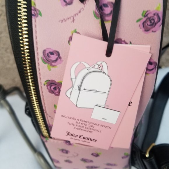 Juicy Couture Black Blooms at Night pull out pouch Backpack Brand New with tags main image 4